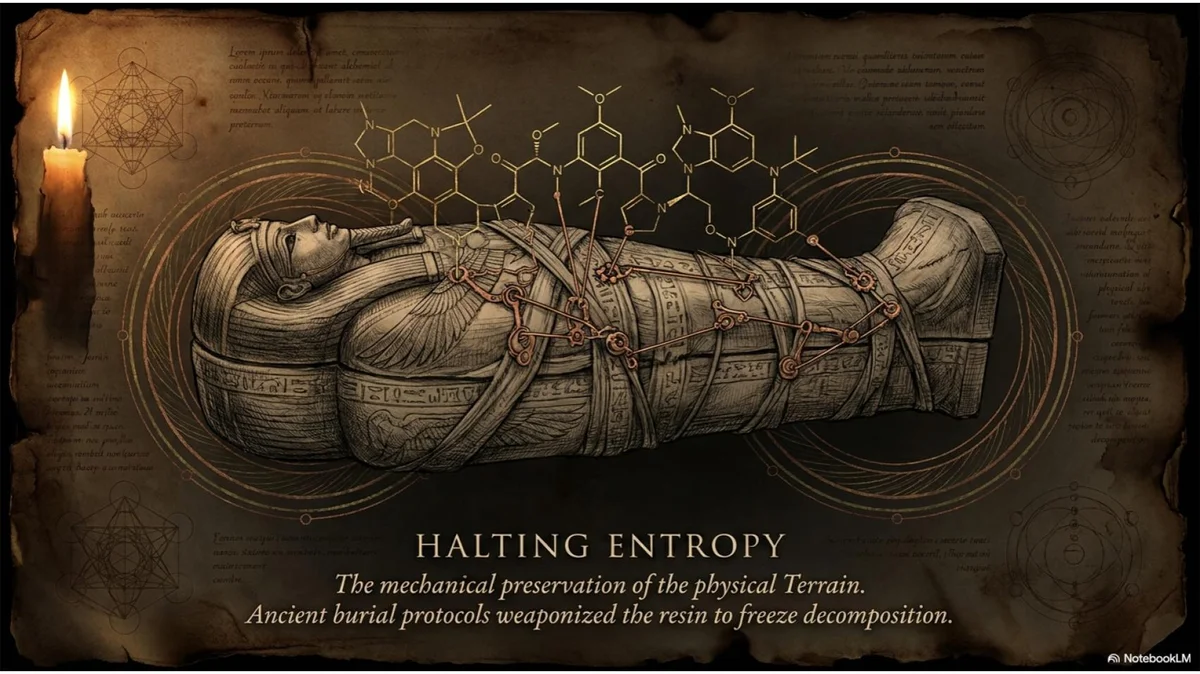 Halting Entropy: ancient burial protocols used Agarwood resin to mechanically stop biological decomposition and fungal growth in human tissue