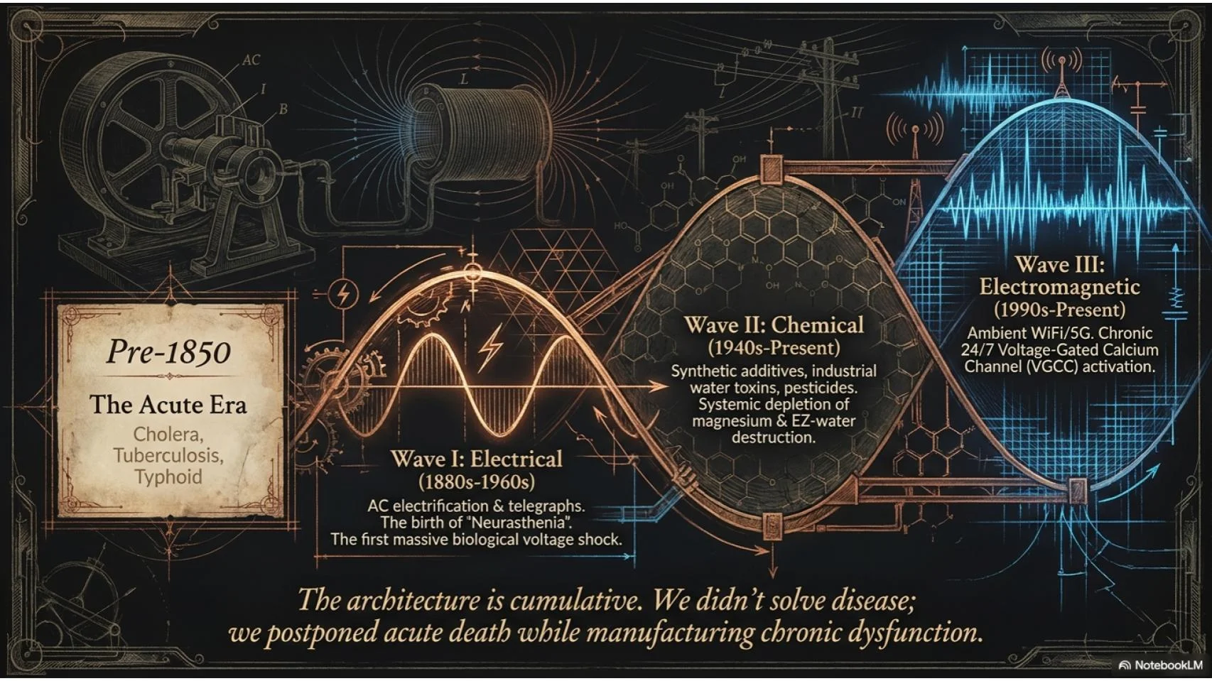 The Three Waves of chronic disease — Electrical, Chemical, Electromagnetic — 1880s to present