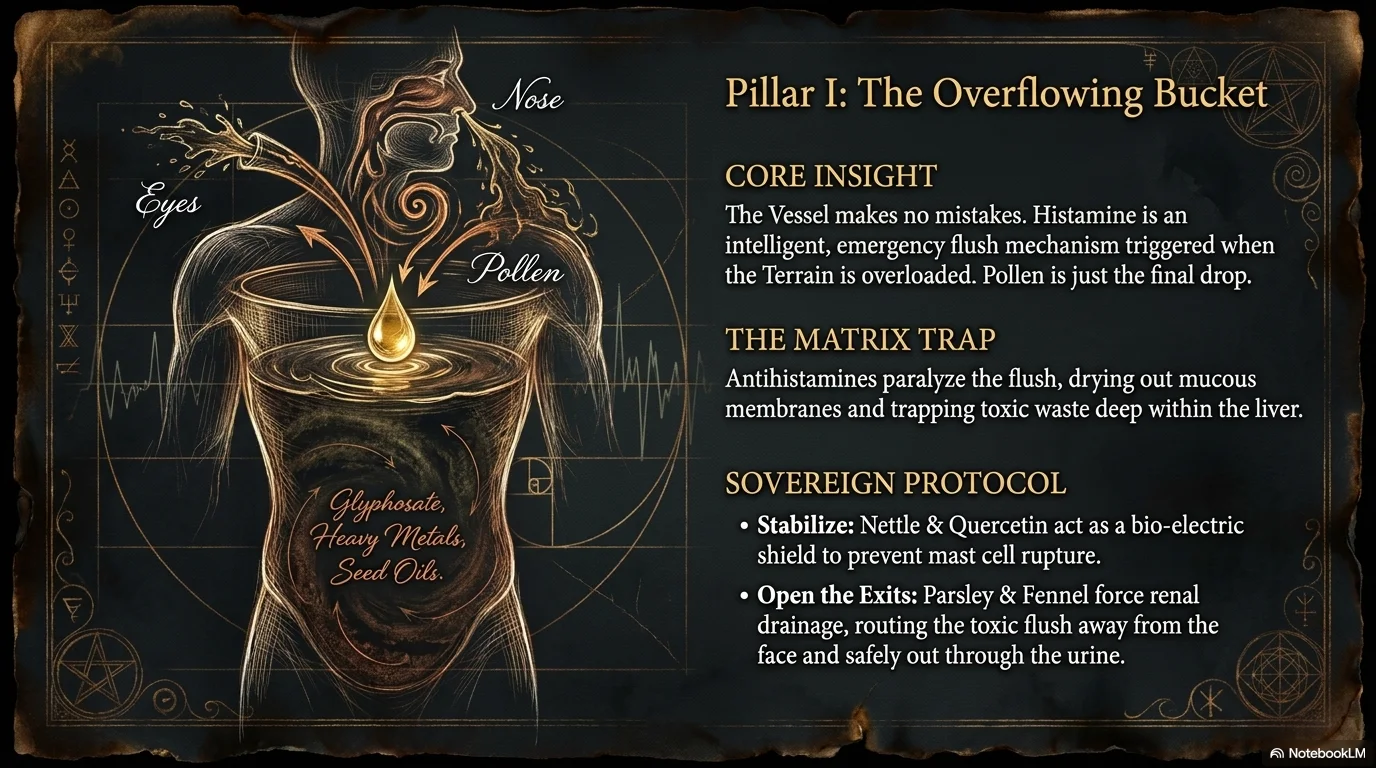 Pillar I: The Overflowing Bucket — respiratory allergies and the terrain mechanism