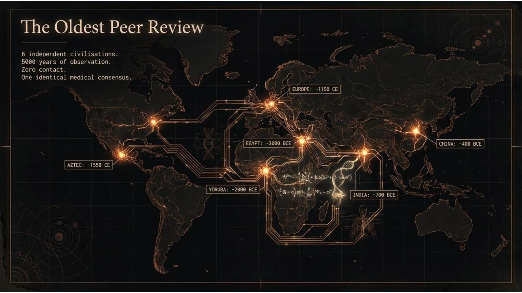 The Oldest Peer Review — 6 independent civilisations, 5000 years of observation, one identical medical consensus