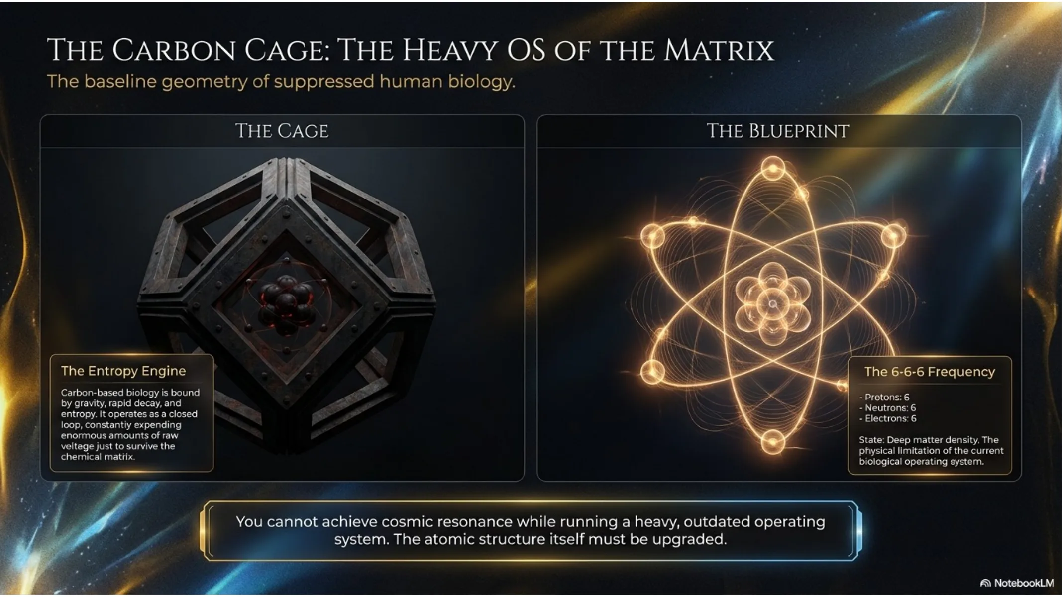 The Carbon Cage: The Heavy OS of the Matrix — carbon vs crystalline biology