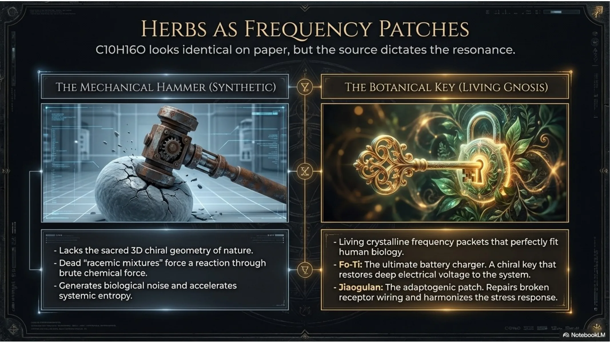 Herbs as Frequency Patches — synthetic vs botanical intelligence